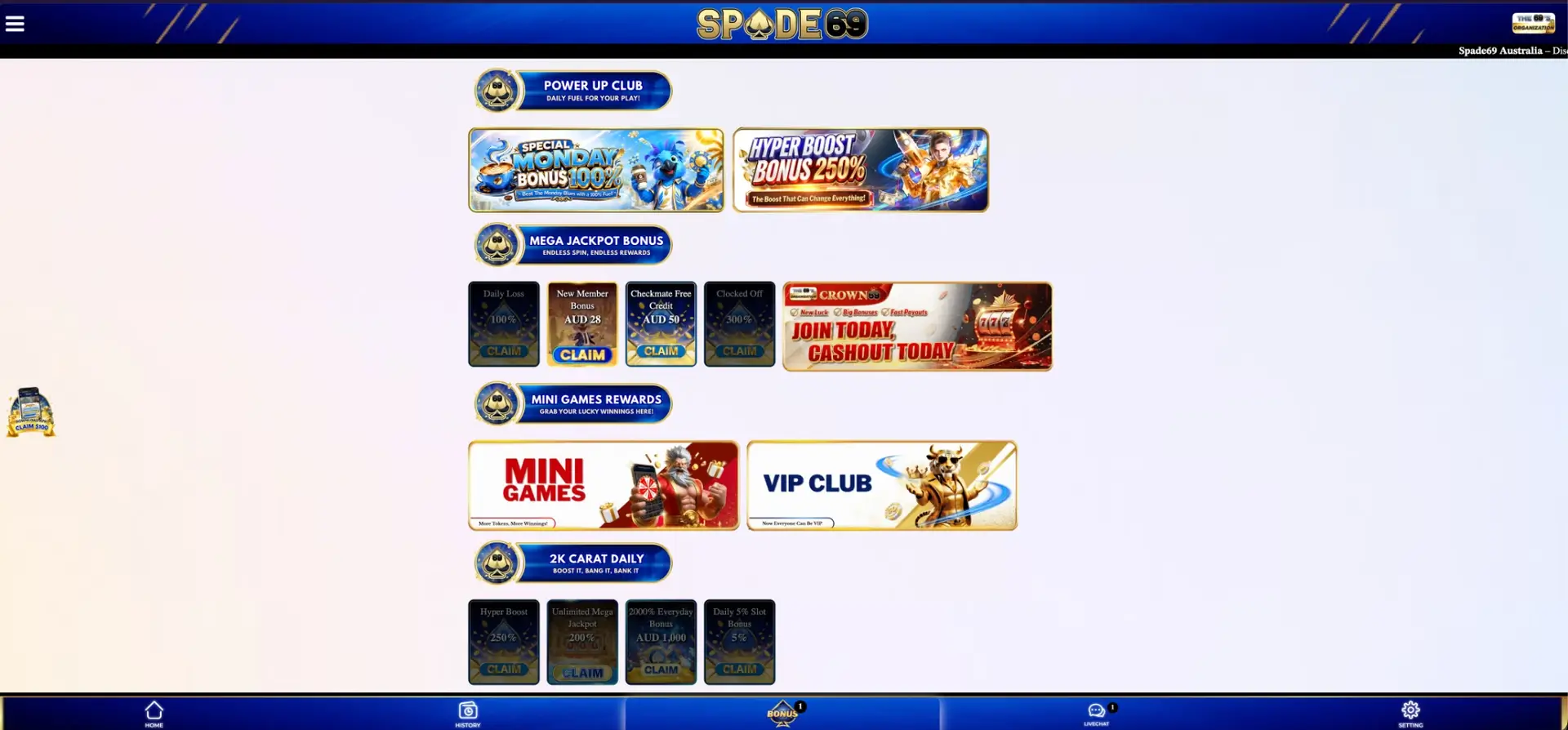 Spade69 Bonus on Spade69 Casino