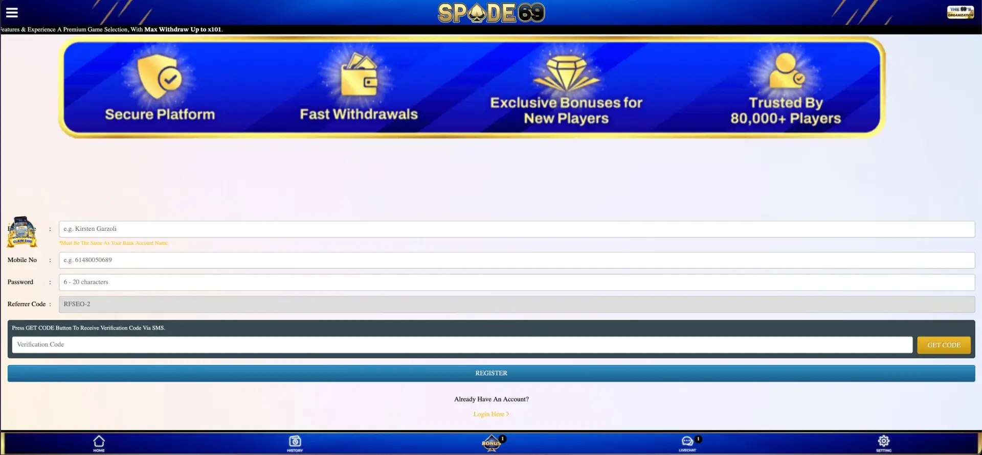 Spade69 App on Spade69 Casino