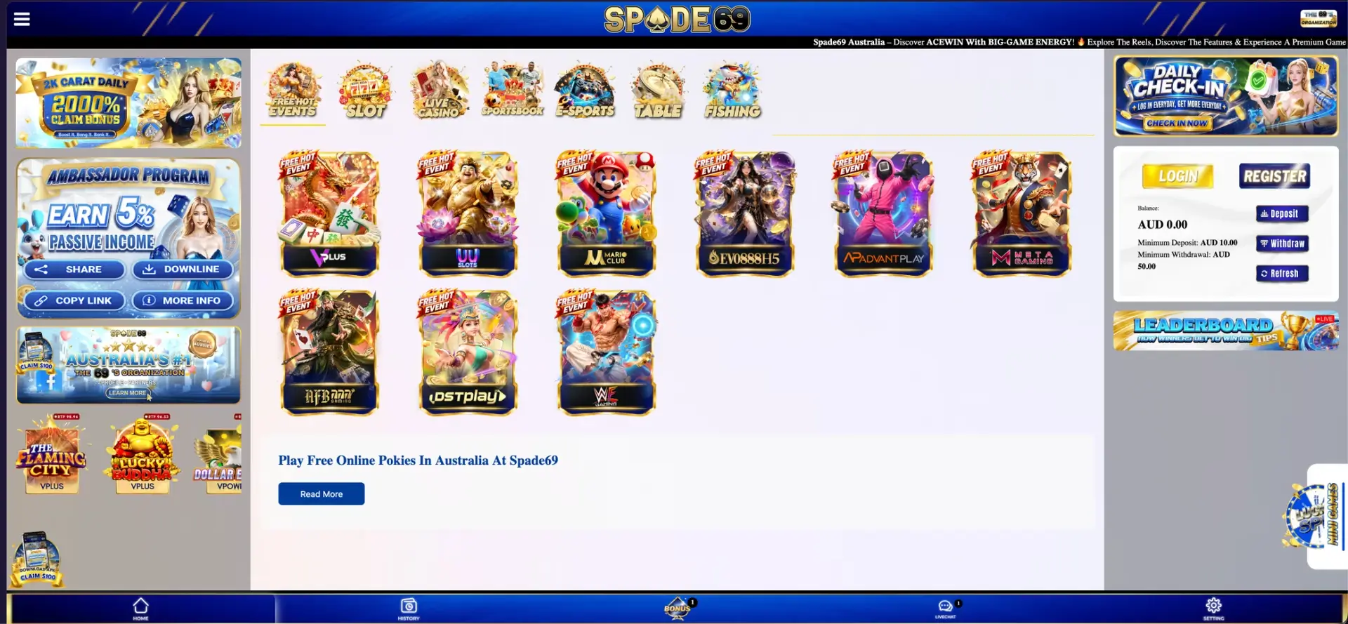 Spade69 Pokies on Spade69 Casino